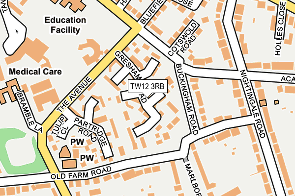 TW12 3RB map - OS OpenMap – Local (Ordnance Survey)