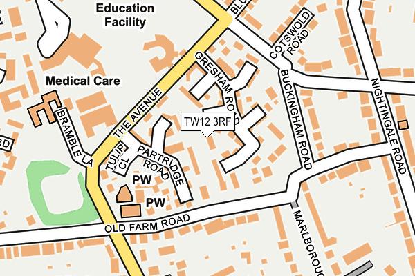 TW12 3RF map - OS OpenMap – Local (Ordnance Survey)