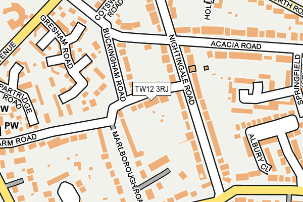 TW12 3RJ map - OS OpenMap – Local (Ordnance Survey)