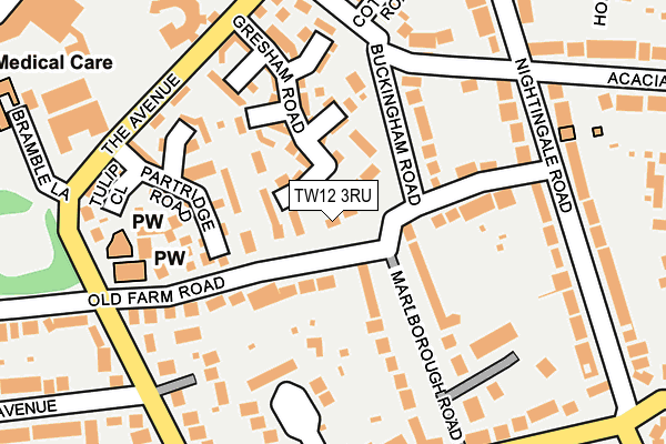 TW12 3RU map - OS OpenMap – Local (Ordnance Survey)