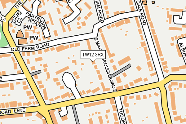 TW12 3RX map - OS OpenMap – Local (Ordnance Survey)