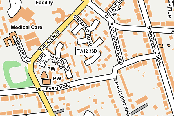 TW12 3SD map - OS OpenMap – Local (Ordnance Survey)