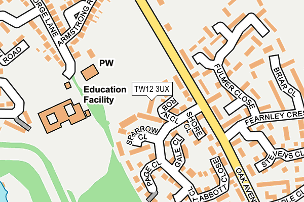TW12 3UX map - OS OpenMap – Local (Ordnance Survey)