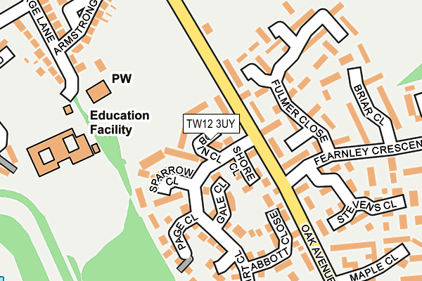 TW12 3UY map - OS OpenMap – Local (Ordnance Survey)