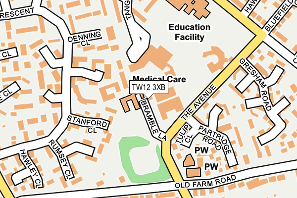 TW12 3XB map - OS OpenMap – Local (Ordnance Survey)