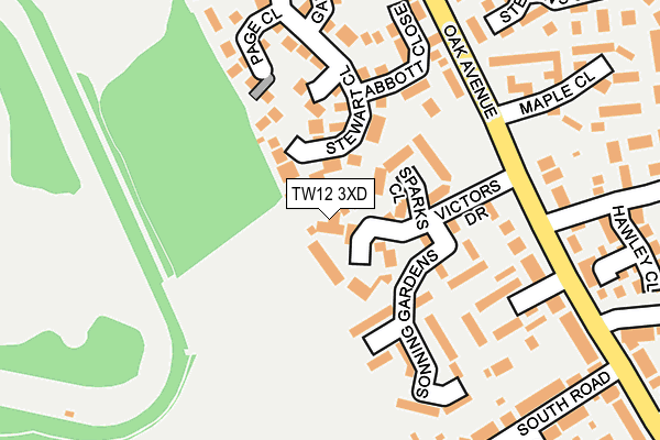 TW12 3XD map - OS OpenMap – Local (Ordnance Survey)