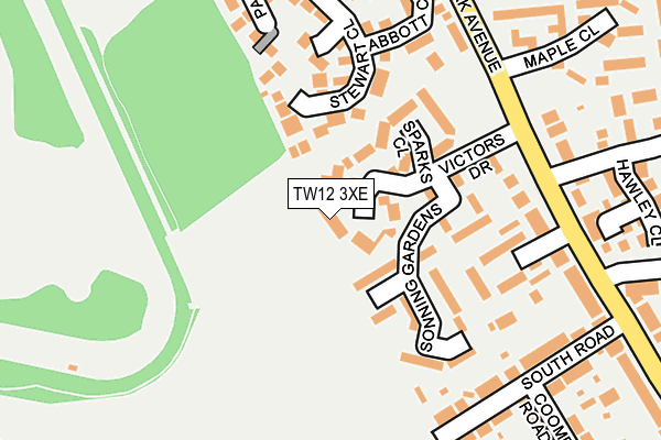 TW12 3XE map - OS OpenMap – Local (Ordnance Survey)