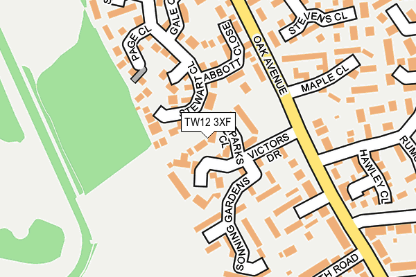 TW12 3XF map - OS OpenMap – Local (Ordnance Survey)