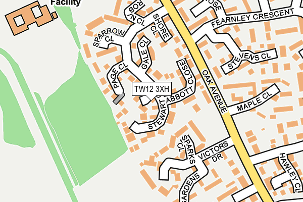 TW12 3XH map - OS OpenMap – Local (Ordnance Survey)