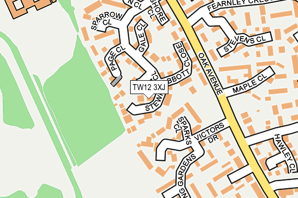 TW12 3XJ map - OS OpenMap – Local (Ordnance Survey)