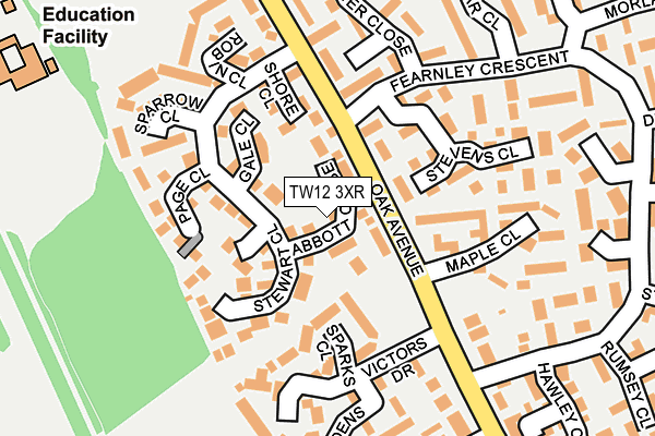 TW12 3XR map - OS OpenMap – Local (Ordnance Survey)