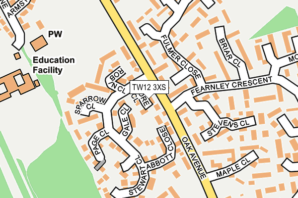 TW12 3XS map - OS OpenMap – Local (Ordnance Survey)
