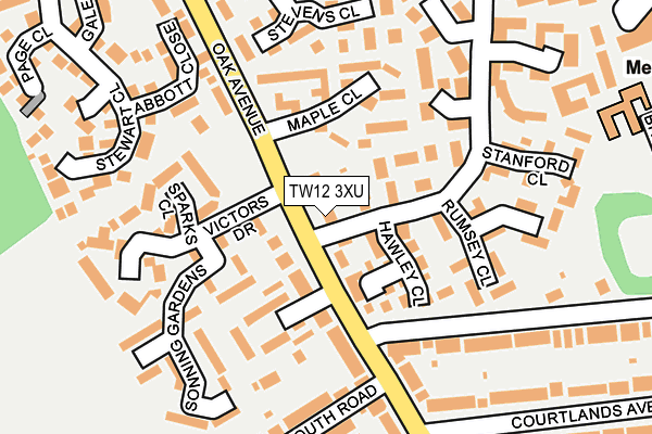 TW12 3XU map - OS OpenMap – Local (Ordnance Survey)