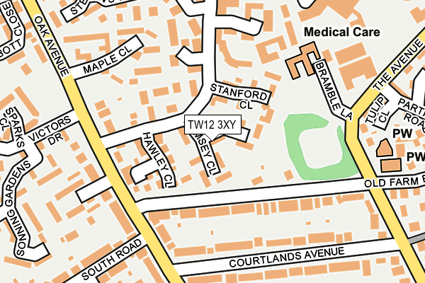 TW12 3XY map - OS OpenMap – Local (Ordnance Survey)