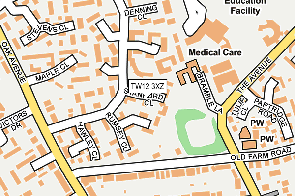 TW12 3XZ map - OS OpenMap – Local (Ordnance Survey)