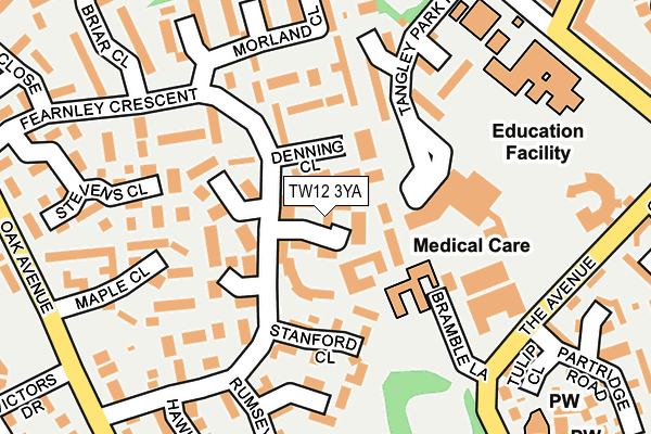 TW12 3YA map - OS OpenMap – Local (Ordnance Survey)