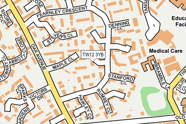 TW12 3YB map - OS OpenMap – Local (Ordnance Survey)