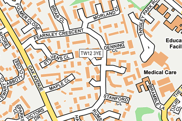 TW12 3YE map - OS OpenMap – Local (Ordnance Survey)