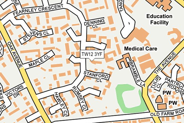 TW12 3YF map - OS OpenMap – Local (Ordnance Survey)