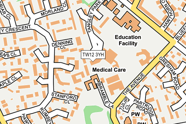 TW12 3YH map - OS OpenMap – Local (Ordnance Survey)