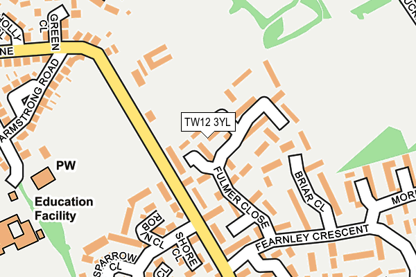 TW12 3YL map - OS OpenMap – Local (Ordnance Survey)