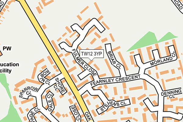 TW12 3YP map - OS OpenMap – Local (Ordnance Survey)