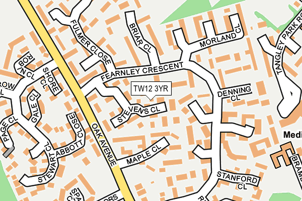 TW12 3YR map - OS OpenMap – Local (Ordnance Survey)