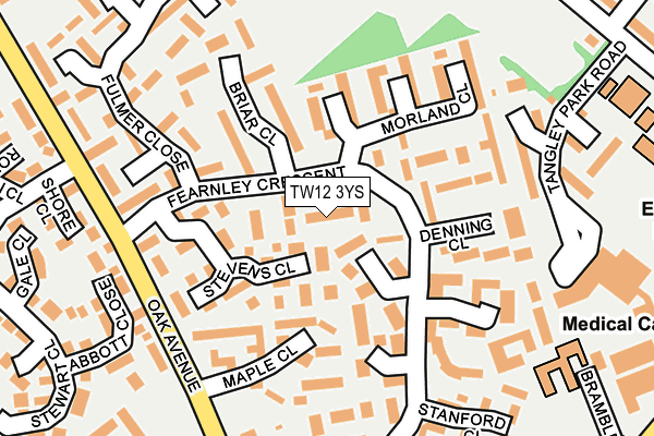 TW12 3YS map - OS OpenMap – Local (Ordnance Survey)