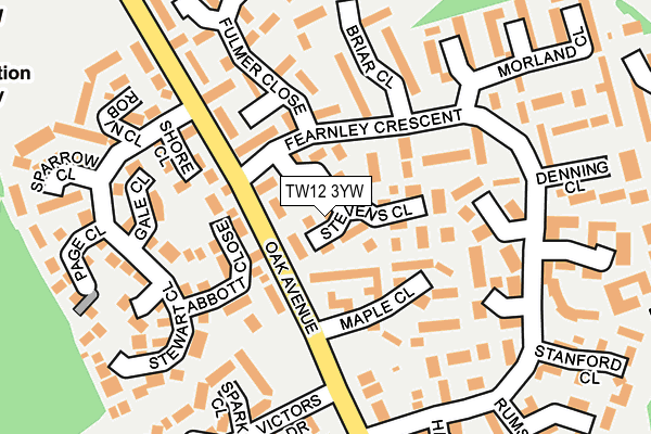 TW12 3YW map - OS OpenMap – Local (Ordnance Survey)