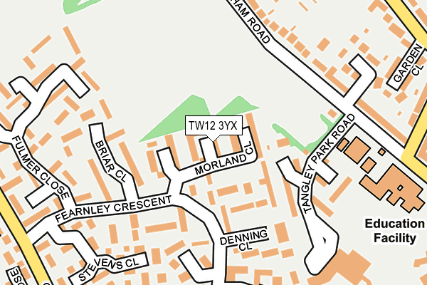 TW12 3YX map - OS OpenMap – Local (Ordnance Survey)
