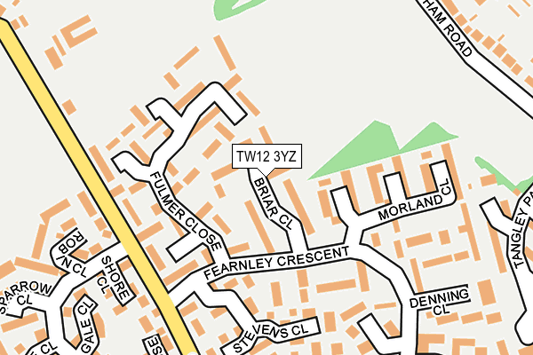 TW12 3YZ map - OS OpenMap – Local (Ordnance Survey)