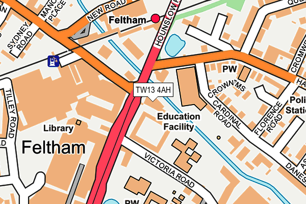 TW13 4AH map - OS OpenMap – Local (Ordnance Survey)