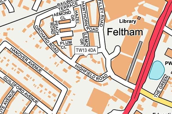 TW13 4DA map - OS OpenMap – Local (Ordnance Survey)