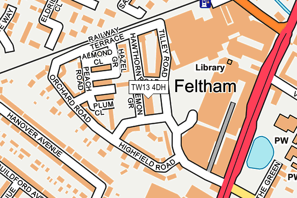 TW13 4DH map - OS OpenMap – Local (Ordnance Survey)
