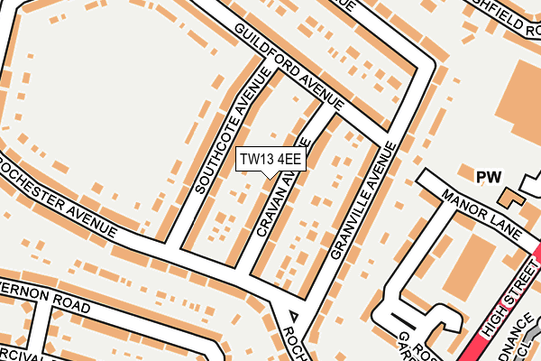 TW13 4EE map - OS OpenMap – Local (Ordnance Survey)