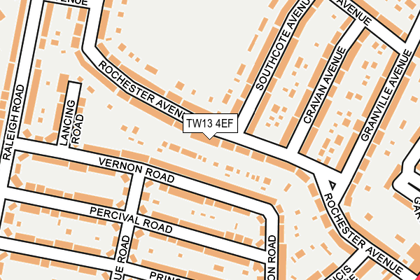 TW13 4EF map - OS OpenMap – Local (Ordnance Survey)