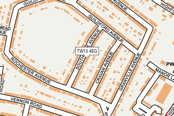TW13 4EG map - OS OpenMap – Local (Ordnance Survey)