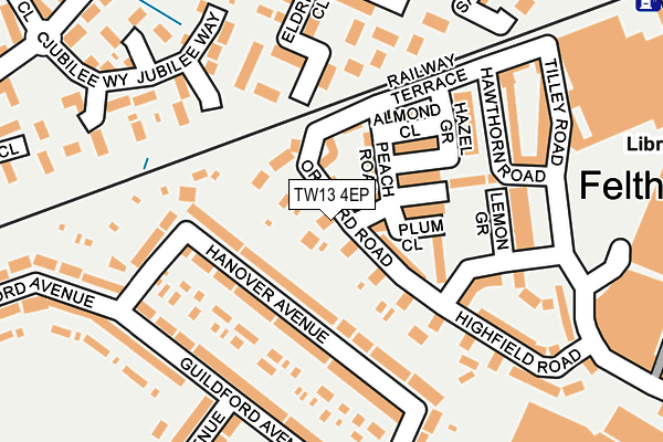 TW13 4EP map - OS OpenMap – Local (Ordnance Survey)