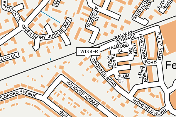 TW13 4ER map - OS OpenMap – Local (Ordnance Survey)