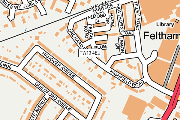 TW13 4EU map - OS OpenMap – Local (Ordnance Survey)