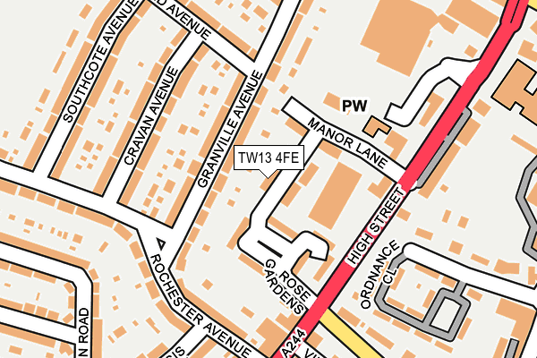 TW13 4FE map - OS OpenMap – Local (Ordnance Survey)