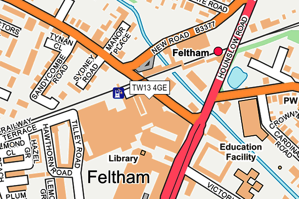 TW13 4GE map - OS OpenMap – Local (Ordnance Survey)