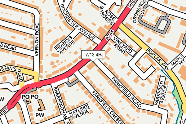 TW13 4HJ map - OS OpenMap – Local (Ordnance Survey)