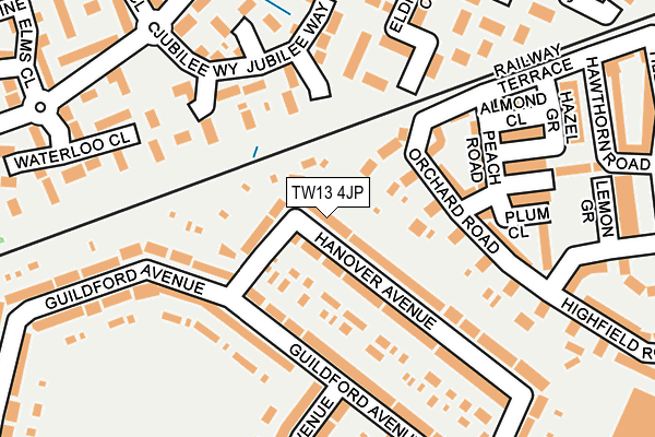 TW13 4JP map - OS OpenMap – Local (Ordnance Survey)