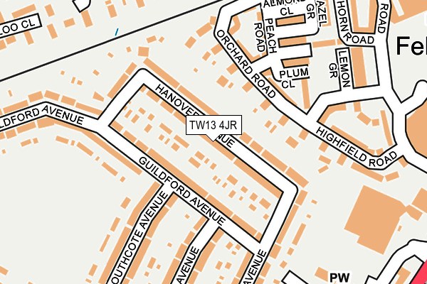 TW13 4JR map - OS OpenMap – Local (Ordnance Survey)