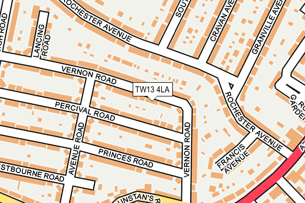 TW13 4LA map - OS OpenMap – Local (Ordnance Survey)