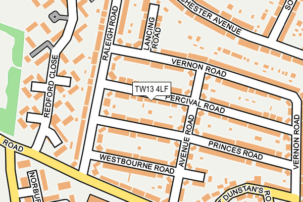 TW13 4LF map - OS OpenMap – Local (Ordnance Survey)