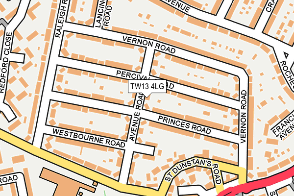TW13 4LG map - OS OpenMap – Local (Ordnance Survey)