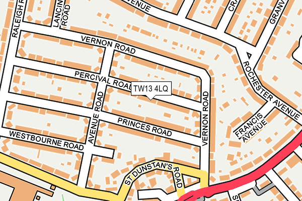 TW13 4LQ map - OS OpenMap – Local (Ordnance Survey)