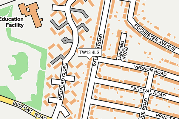 TW13 4LS map - OS OpenMap – Local (Ordnance Survey)